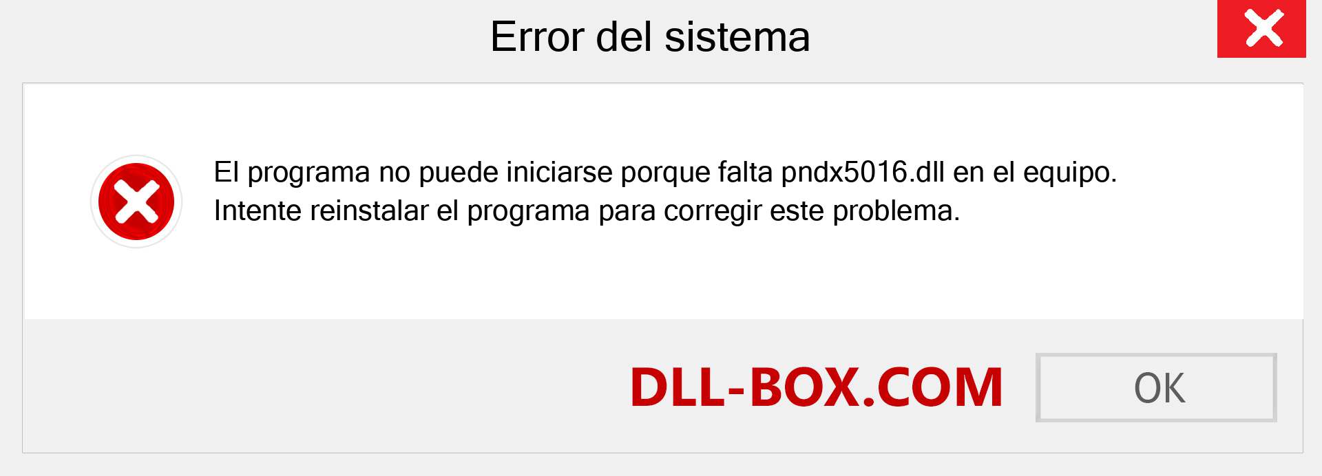 ¿Falta el archivo pndx5016.dll ?. Descargar para Windows 7, 8, 10 - Corregir pndx5016 dll Missing Error en Windows, fotos, imágenes